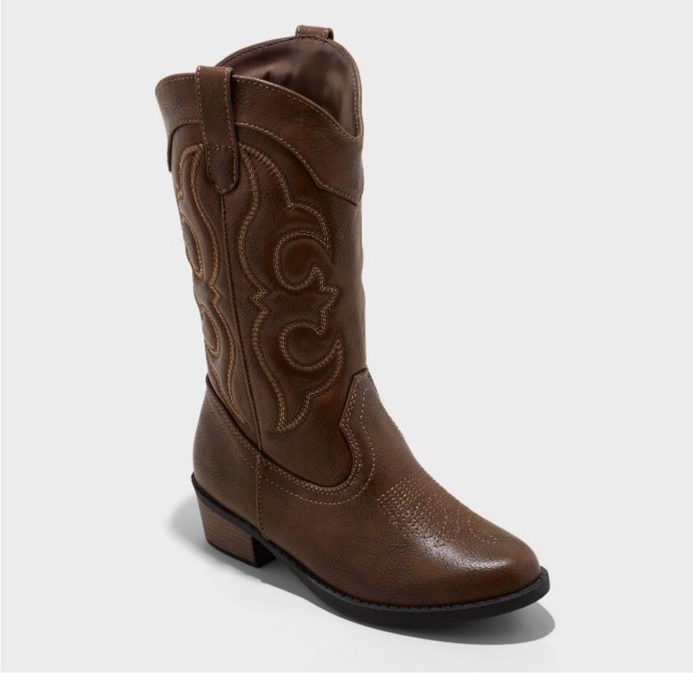 NEW Brown Western Kids Boots Size 3 - Picture 3 of 10